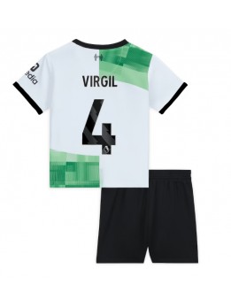 Liverpool Virgil van Dijk #4 Dječji Gostujuci Dres kompleti 2023-24 Kratak Rukavima (+ kratke hlače)